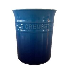 Le Creuset Stoneware Azure Blue 1L Utensil Jar Crock Storage Canister NEW